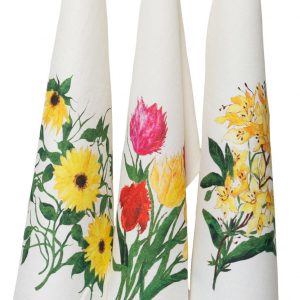 Torchons Aquarelle Fleurs II