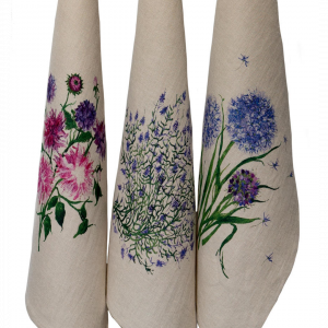 Torchons Aquarelle Fleurs II