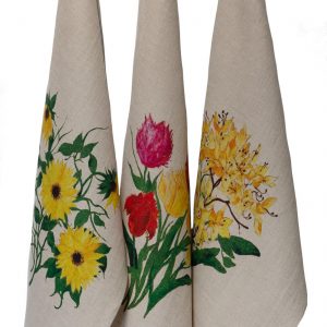 Torchons Aquarelle Fleurs II