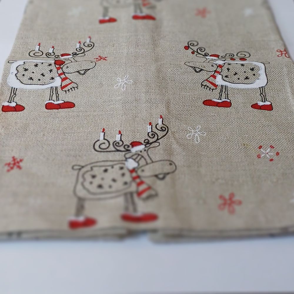 Torchon Noël motif rennes