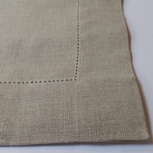 Serviette de table 100% lin, finition jour échelle, 40x40cm