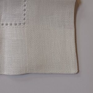Serviette de table 100% lin, finition jour échelle, 40x40cm